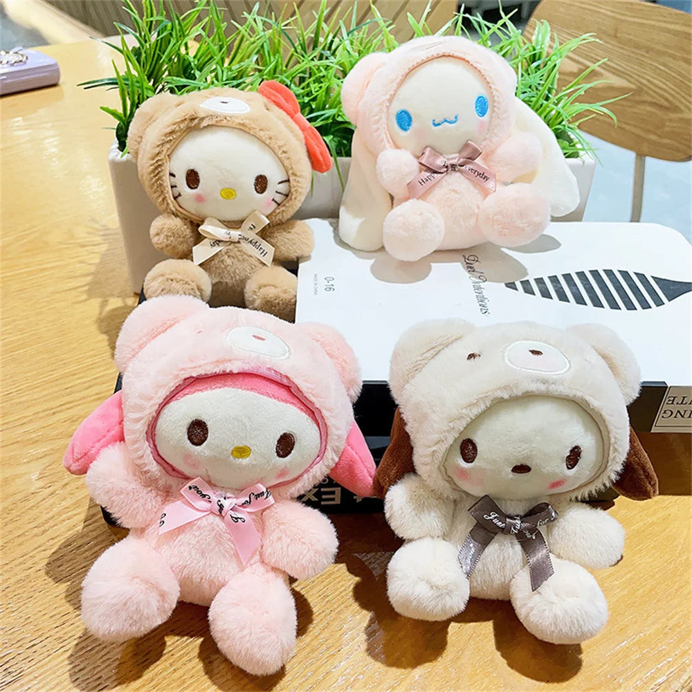Sanrio Plush Kuromi Keychain Cute Melody Figure Dolls Keyring