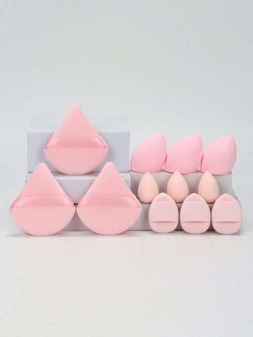 12-Piece All-Purpose Makeup Sponge Set, Made of 3 Loose Powder Puffs,