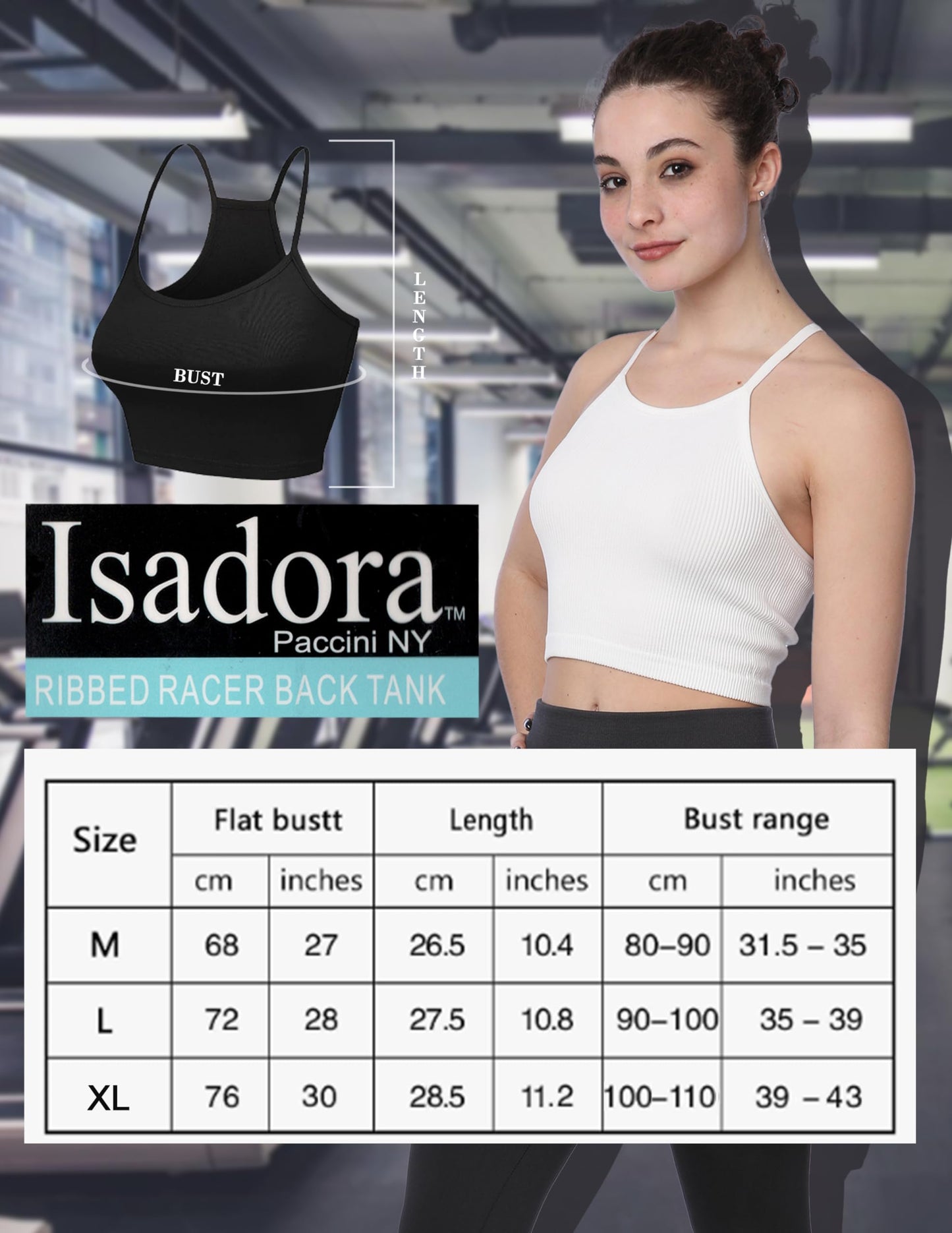 Isadora Paccini Women's Grey Sleeveless Ribbed Scoop Neck Summer Tank