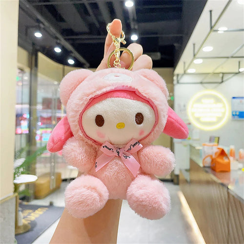 Sanrio Plush Kuromi Keychain Cute Melody Figure Dolls Keyring