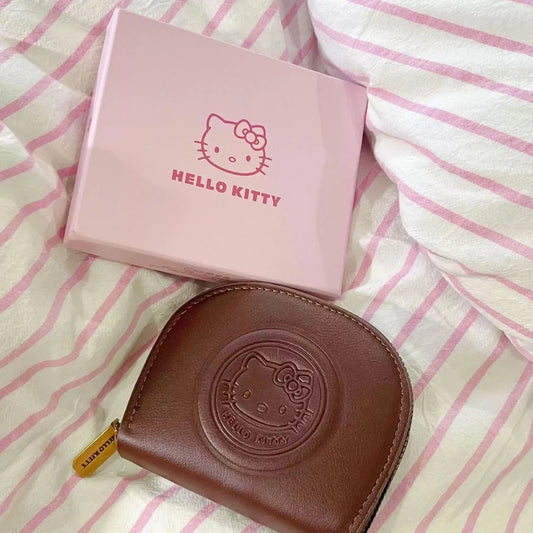 Kawaii Cartoon HELLO KITTY Retro Card Bag Girls Fashion Zipper ID Bag