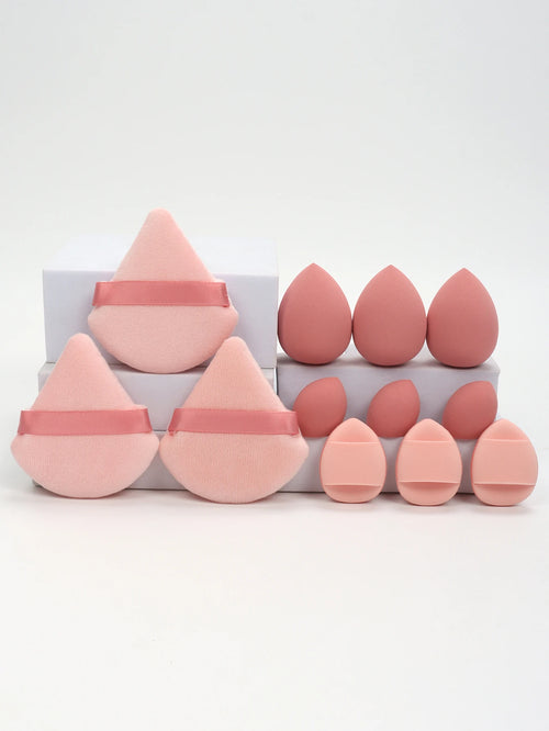 12-Piece All-Purpose Makeup Sponge Set, Made of 3 Loose Powder Puffs,