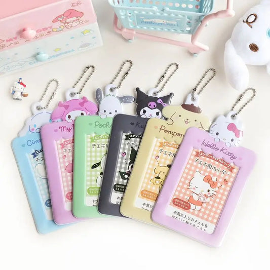 Sanrio Card Holder Keychain Hello Kitty Cinnamoroll Kuromi Melody Kpop