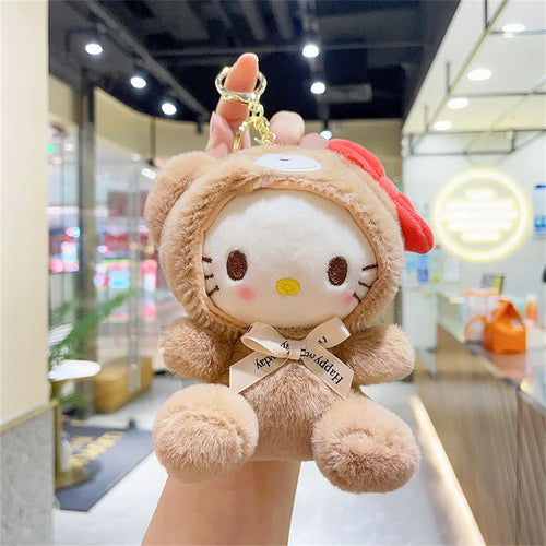 Sanrio Plush Kuromi Keychain Cute Melody Figure Dolls Keyring