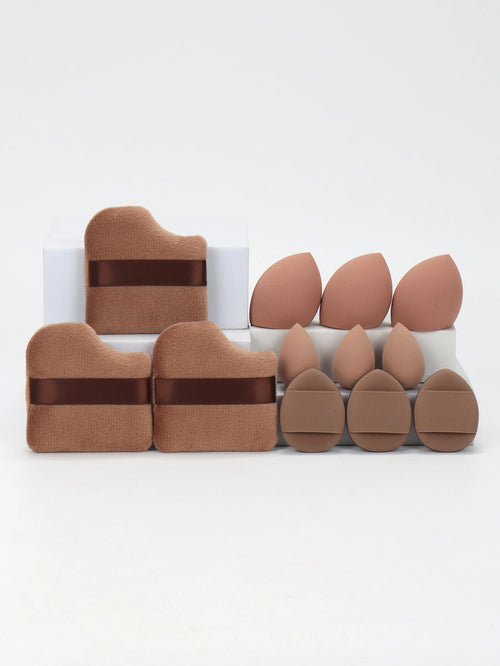 12-Piece All-Purpose Makeup Sponge Set, Made of 3 Loose Powder Puffs,