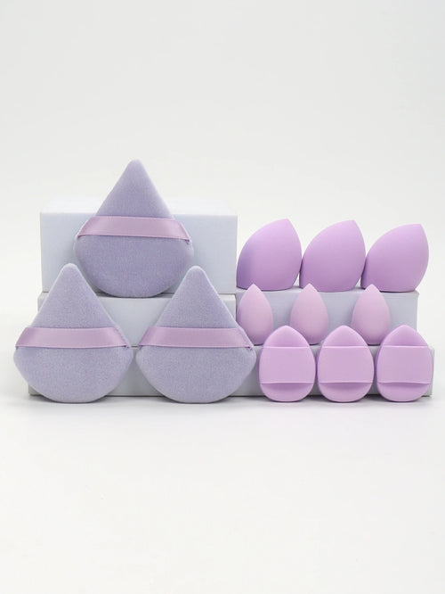 12-Piece All-Purpose Makeup Sponge Set, Made of 3 Loose Powder Puffs,